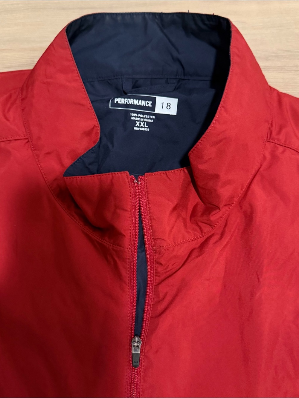 Performance Red Half-Zip Pullover Jacket - Picture 2 of 4